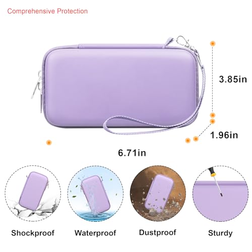Elonbo Diabetic Supplies Travel Case for Glucose Meter Diabetes Testing Kit - color: Purple+ Inside Purple