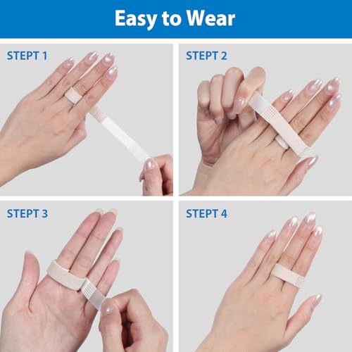 Finger Buddy Straps, 12PCS Finger Buddy Tape Straps Loops, Beige - color: Beige