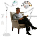 4In1 Floor Magnifying Lamp with Light, 12X 30X Glass Magnifier Black - color: White, size: 12x 30x