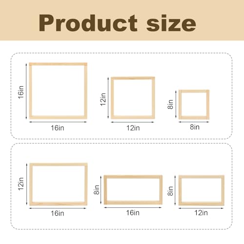 FMTYAOIU Stretcher Bars for Needlework, 6 Sets, 3 Sizes