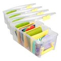 ArtBin 6925JY Semi Satchel with Yellow Accents Storage Container, Clear (Pack of 4) - color: Yellow, size: Pack of 4