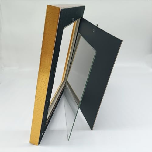 4x4 Gold Picture Frame, Real Glass, MDF, Black Backing, Wall/Tabletop - color: Gold, size: 4x4