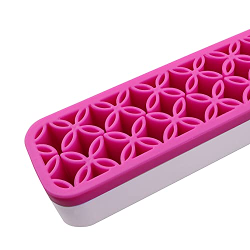 Brush Storage Box Sew Desktop Organizers Diamond Painting Pen Holder Sewing Craft Tool Holder, Rose Red