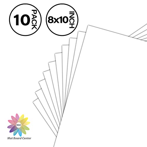 Mat Board Center 8x10 Backing Boards, 10 Pack White Backboards for Frames - size: 8x10