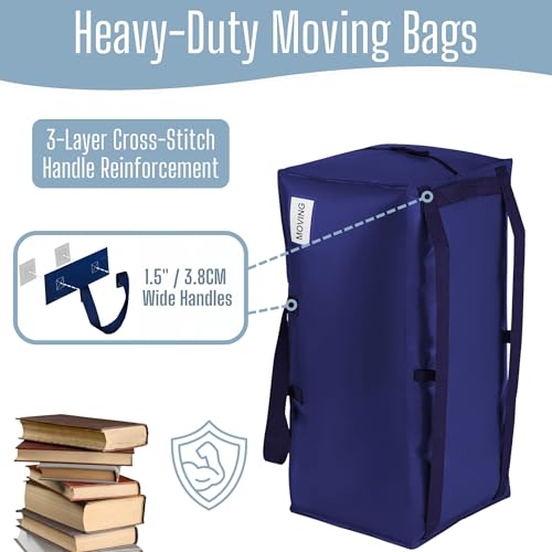 VENO 20 Pack Heavy Duty Moving Bags with Backpack Straps, Zippers & Handles, Extra Large Packing Bags for College Dorm Essentials, Moving Supplies Alternative to Cardboard Moving Boxes - color: Blue, size: 20 Pack