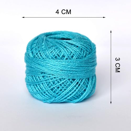 Size 8 Crochet Thread 10 Colors for Crochet Hardanger Cross Stitch Needlepoint Hand Embroidery (New Blue Series) - color: Lt Blue Series