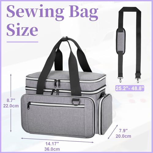Anitor Sewing Supplies Organizer, Double Layer Sewing Storage Organizer - color: Grey, size: Medium