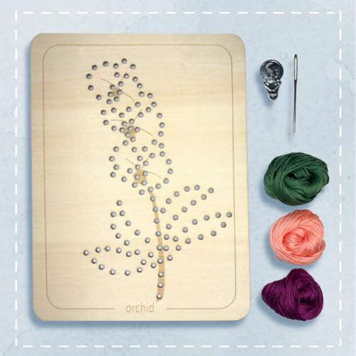 Wooden Flower Lacing Embroidery Kits for Beginners, Set of 5 Learn-to-Stitch Craft Boards, Sewing & Embroidery Art Kits for Kids Ages 8+, DIY Craft Projects, Educational Gifts, Party Favors (Winter) - style: Winter