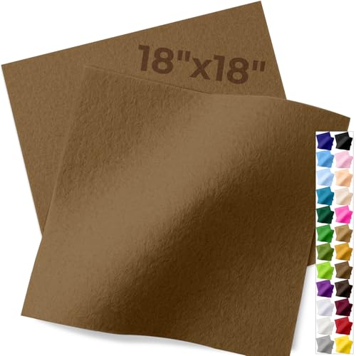 IONTACH 18" X 18" Soft Felt Sheets 1.6mm Thick (2 Packs, Cocoa Brown) - color: Cocoa Brown