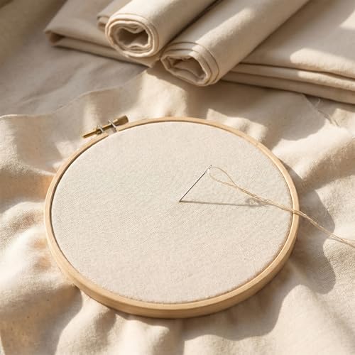 4 Pcs Linen Needlework Fabric 19" Squares Solid Color Embroidery Fabric Linen Cloth Embroidery Accessories for Cross-Stitch, Clothing Needlework, DIY Decoration (5M x 5M)