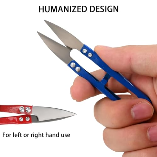 18 Pack Thread Snips for Sewing, U-Shaped Yarn Scissors with Spring-Action - color: Red,blue,black-18 Pack