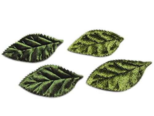 YYCRAFT Pack of Padded 2-Faced Satin Velvet Leaf Appliques/Craft (180 PCS Dark Green) - color: 180 PCS Dark Green