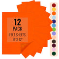 IONTACH 9" X 12" Felt Fabric Sheets 1.6mm Thick (12 Packs, Orange) - color: Orange