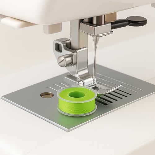 Mandala Crafts Lime Green 15J SA156 Prefilled Bobbin Thread, 144 PCs - color: Lime Green, size: Size A 144 X 142 Yards