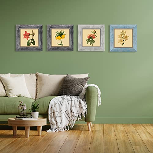 XUANLUO 5x5 Picture Frames Set of 4,Rustic Retro Photo Frame(Multicolor) - color: Multicolor-4pcs, size: 5 x 5 inch