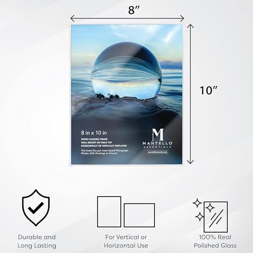 Mantello Clear Acrylic Frame - 8x10 Acrylic Picture Frames, Set of 6 - Modern, Minimalist Front-Loading Photo Frame - Wall Mount or Desktop Stand - for Home, Office, or Business Display, 6-Pack - color: Clear, size: 8x10 - 6 Pack