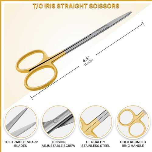 Iris Scissors 4.50" Str/Cud/Angled TC Tungsten Carbide, Supercut O.R. Grade (T/C Tungsten-Carbide Straight) - style: T/C Tungsten-Carbide Straight