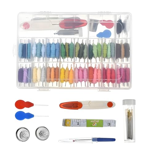 Embroidery Thread, 6 Strand Hand Embroidery Supplies Rainbow Embroidery Floss, Cross Stitch Thread for Bracelet, DIY Crafts, Sewing, Embroidery Supplies (50 Colour)