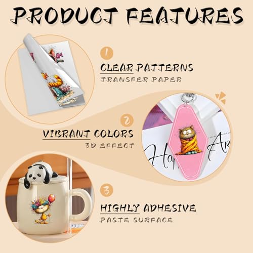 UV DTF Stickers 105 Pcs Whimsical Cat UV DTF Cup Wrap for Glass - style: Whimsical Funny Cat