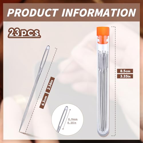 JNENERY Hand Sewing Needles, 2.56-inch Large Eye Sewing Sharp Needles - size: 2.56in, 23pcs