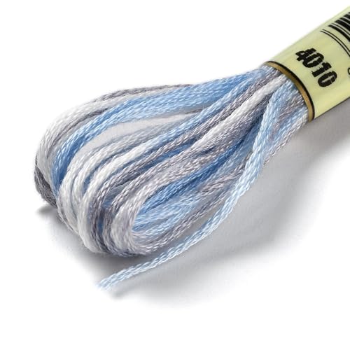 Cross Stitch Floss 10 Skeins Variegated Embroidery String 6 Strands Segment Dyed Polyester for Friendship Bracelet Needlepoint Sewing Knitting Crafts (Light Steel Blue) - color: Light Steel Blue