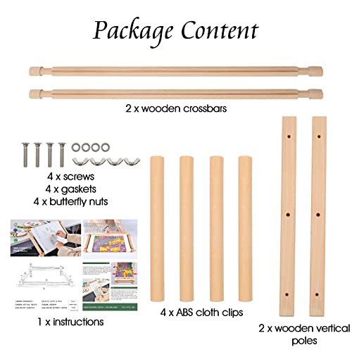 ZOCONE Beech Wood Tapestry Scroll Embroidery Frame, Cross Stitch Frame Holder, 12"x21" Quilting Frame, Needlepoint Frame, Scroll Frame for Cross Stitch, Needlepoint, Sewing, Embroidery Projects (B) - style: B