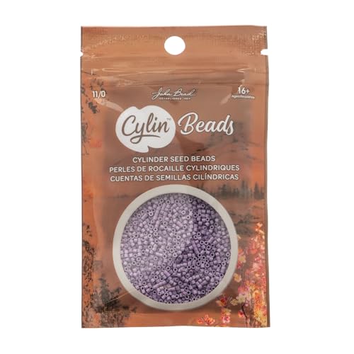 John Bead 25g Cylin Beads Opaque Lavender 11/0 Glass Cylindrical Seed Beads for Jewelry Bracelets Necklaces Earrings Making Embroidery - color: Lavender