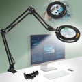 Ultra Long 3-Section Swing Arm 12X 30X Magnifying Glass with Light