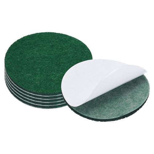 PATIKIL 2.5 Inch Diameter Lamp Base Felt, 6Pack 3mm Thickness Round Soft Adhesive Non-Slip Anti-Scratch Backed Felt for Lamp Furniture DIY Craft, Dark Green - color: Dark Green, size: 2.5 Inch