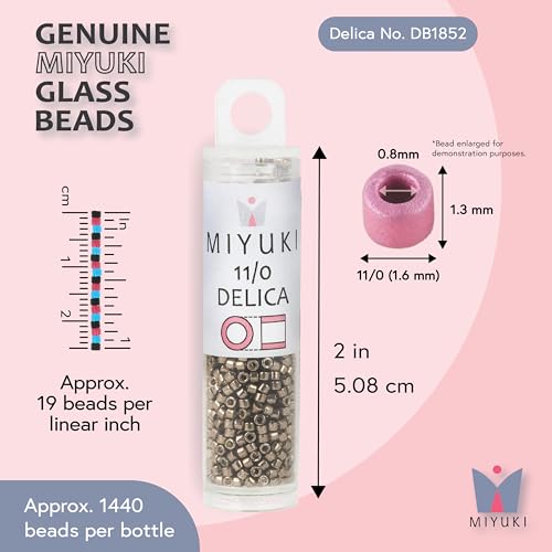 Miyuki Delica Seed Beads - color: DB1852 - Duracoat Galvanized Pewter