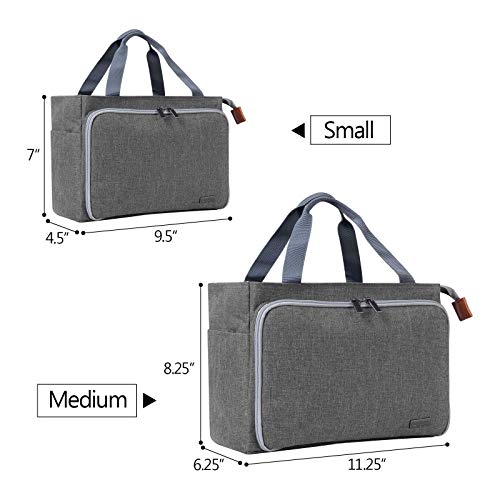 Luxja Crochet Yarn Storage Tote Bag, Gray - color: Gray
