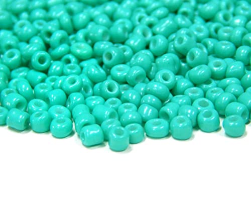 Perlin Glass Seed Beads 3mm 8/0 Round Mini Small Pony Beads 3300pcs for Making Earrings Bracelets Pendants Waist Jewelry DIY Handmade Opaque Color Kit (Turquoise, 2,6 mm ~ 3 mm) - color: Turquoise