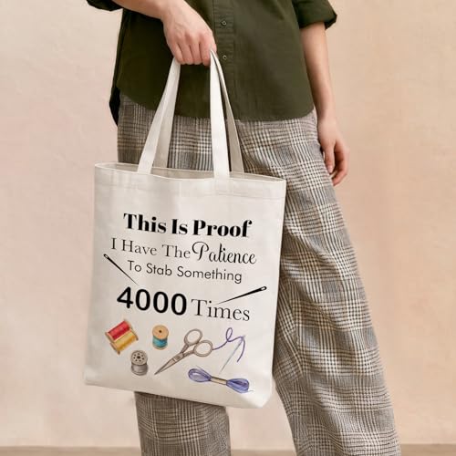 Cross Stitch Project Canvas Tote Bag Sewing Gifts for Women
