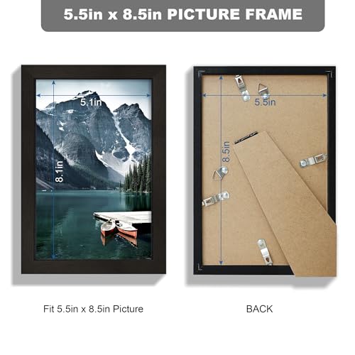 Hongkee 5.5 x 8.5 Diploma Frame - Made of Real Glass and Black Wooden Frame, 5.5 by 8.5 Photo for Wall or Tabletop Display, 3 Pack - color: Black, size: 5.5x8.5 in