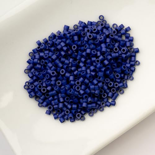 John Bead 25g Cylin Beads Cobalt Blue Matte 11/0 Glass Cylindrical Seed Beads for Jewelry Bracelets Necklaces Earrings Making Embroidery - color: Opaque Cobalt Blue Matte