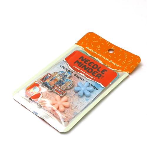 Awesome Pattern Studio Needle Minder Set – London Magnetic Needle Minder + 2 Needle Threaders. Enamel Pin for Cross Stitch, Embroidery and Craft - size: London Set #1