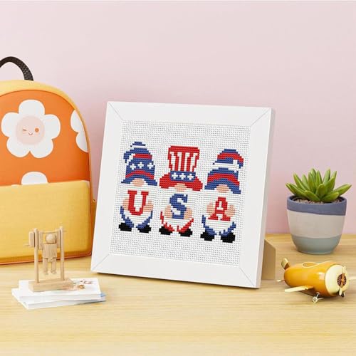 VIGEGU Independence Cross Stitch Kits for Adults Beginner with Framed - color: cross stitch Framed-3