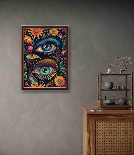 Leczany Cross Stitch Patterns Stamped Kit for Beginners | Embroidery Supplies DIY Craft Kit Needlepoint for Adults Starter | 11CT, 3 Strands | Beautiful Eyes 15.8x22.1 inches - color: 11CT Stamped kits, Beautiful Eyes 15.8x22.1 inches