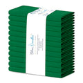 Blue Needles Solid Cloth Napkins 100% Cotton Set of 12-18 x 18 Inches - color: St Patrick's Green, size: 18" x 18" (Set of 12)