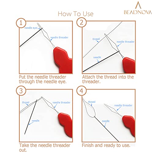 BEADNOVA Needle Threaders 20pcs Plastic Sewing Needle Threader for Sewing Small Eye Embroidery Craft Knitting Quilting (20pcs, Mix Colors) - color: 20pcs