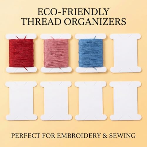 200 Pcs Embroidery Floss Bobbins, Embroidery Thread Storage Floss Holder Supplies Bobbins for Cross Stitch Embroiderys Cotton Thread(Paper)