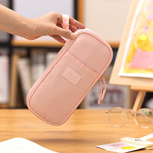 CICIMELON Durable Pencil Case Big Storage Pen Pouch Bag for School Supplies Office College Teen Girls Adults, Pink - color: Pink