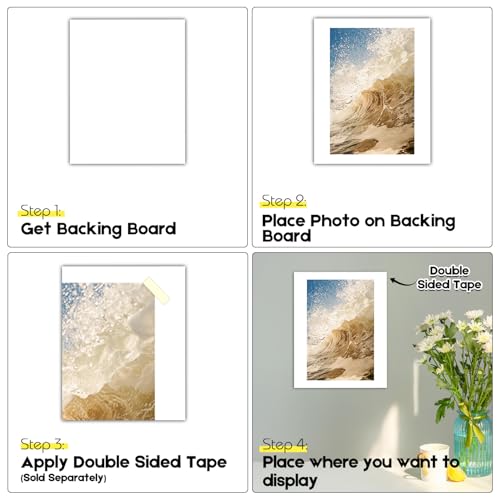 Golden State Art 6x8 White Backing Board, 10 Pack Backer Boards for Prints - size: 6x8