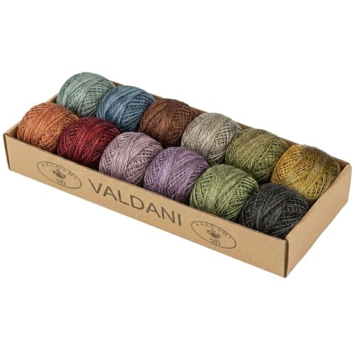 Valdani Pearl Cotton Sz 8 | All Through the Night Favs | 12 Balls 73 Yds - color: All Through the Night Favorites S8, size: 8