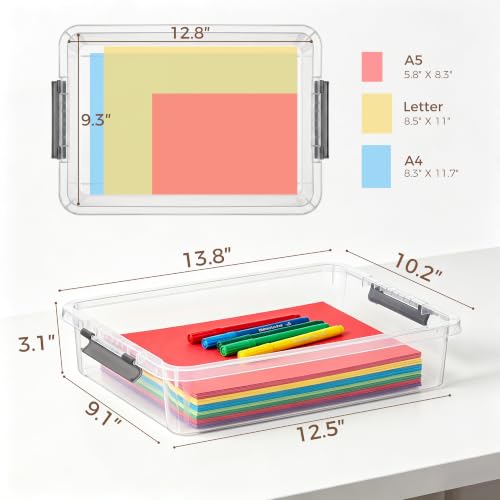 Citylife 5.3Qt 4Packs Clear Craft Organizers and Storage Box, Sensory Bins - size: 5.3 Qt- 4 Pack