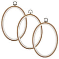Oval Decorative Embroidery Hoop - 3 Pieces 9*6.5 inch Imitated Wood Cross Stitch Hoops Set, Resin Embroidery Frame for Display Sewing Craft Hanging Ornament - style: Oval-9*6.5inch-3pcs