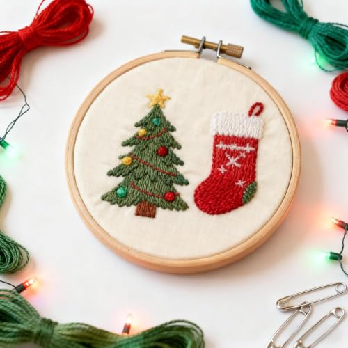 Yorwex 12 Pieces 3 Inch Embroidery Hoops Adjustable Wooden Circle Cross Stitch Hoop Ring for Art Craft Handy Sewing and Christmas Ornaments - style: 3 inch