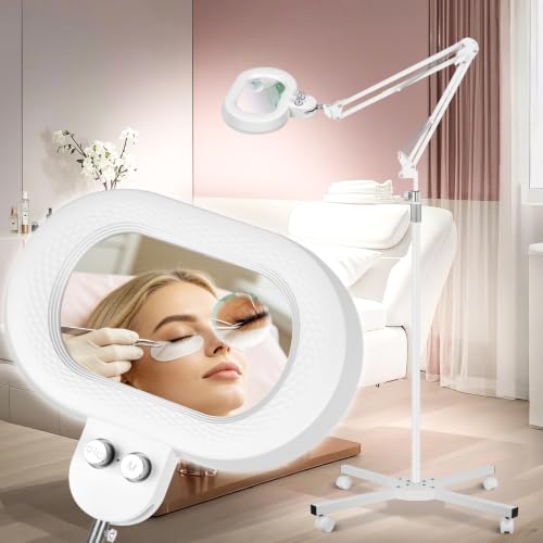 2200 Lumens 12X 30X Esthetician Magnifying Lamp, 3-Axis Magnifier - color: White, size: 12X 30X