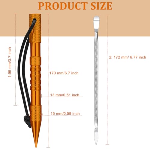 Ferraycle 12 Pcs Paracord FID Set Stainless Steel Knotter Tools Marlinspike Set Paracord Stitching Lacing Stitching Needles and Smoothing Tool Knotter Tools for Work Leather Weaving(Orange) - style: Orange