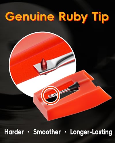 4-Pack Record Player Needles for Crosley and Victrola, Ruby Stylus